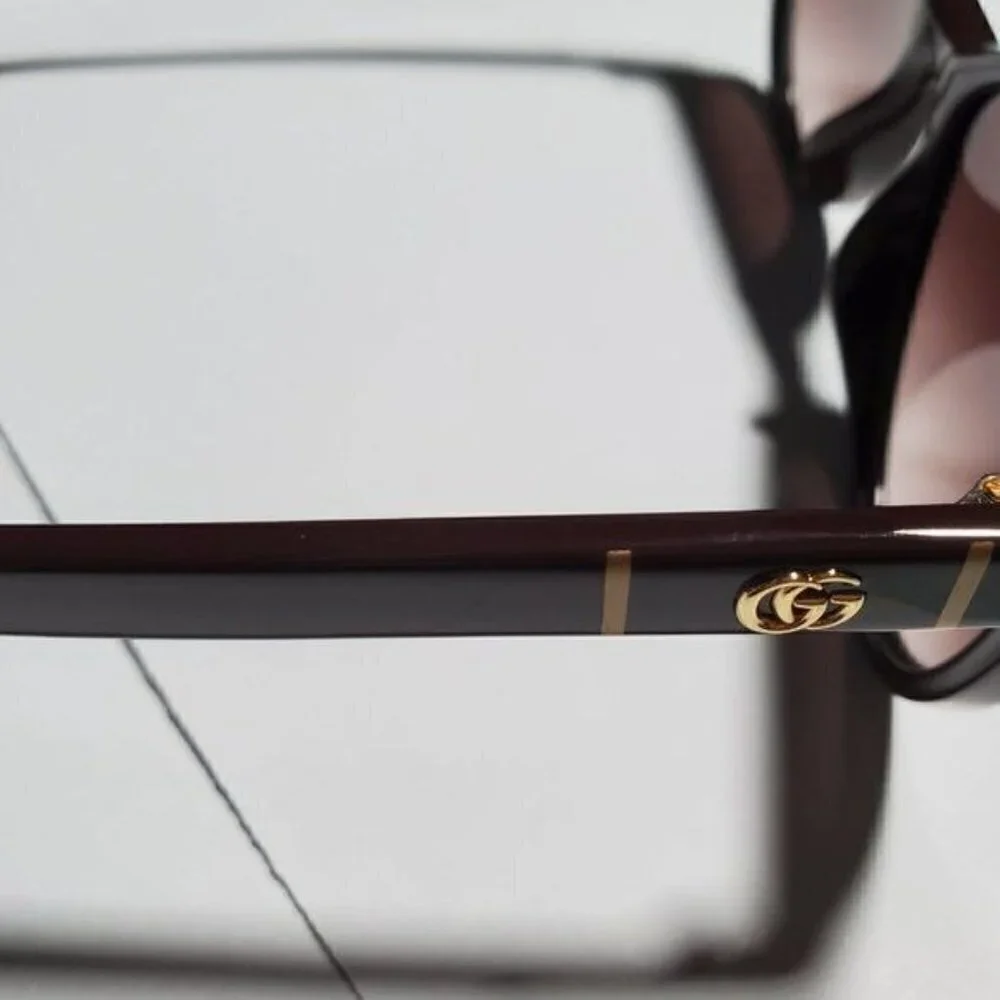 New- Authentic Gucci Brown Injection Molded Sunglasses